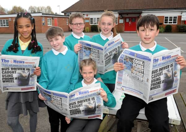 Pupils from Medina Primary School in Portsmouth - from left Jeanne Kamakoue, Finley Vincent, Ben Hatherley, Amber Heslop, Jazzmyn Philpott and William Collis Picture: Sarah Standing (160627-3913)
