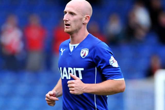 Former Chesterfield right-back Drew Talbot yesterday joined Pompey in a two-year deal