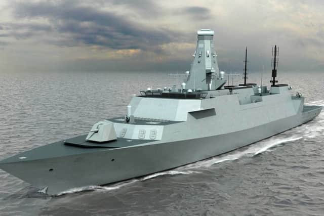 A computer-generated image of one of the new Type 26 frigates