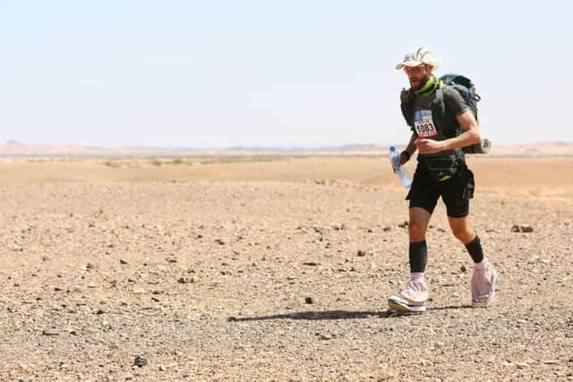 Tim Mulcare taking part in the Marathon Des Sables.
