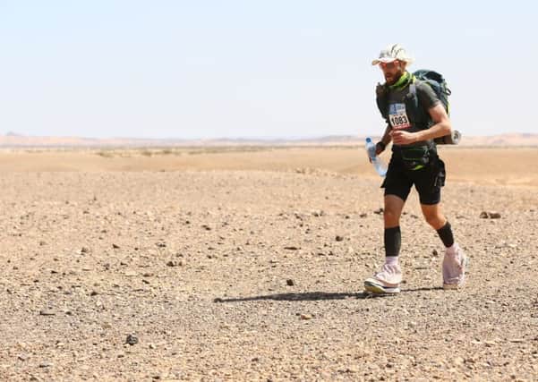 Tim Mulcare taking part in the Marathon Des Sables.