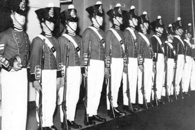 PREMIERE The Fort Cumberland Guard on duty at the first showing of Charge of the Light Brigade at the Odeon, North End, 1968