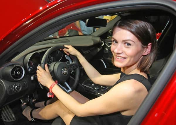 Alexandra Boucher in an Alfa Romeo Giulia. Picture: Derek Martin