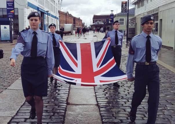 Cadets from 1189 Portsmouth & 1098 Gosport Squadron at Armed Forces Day in Portsmouth