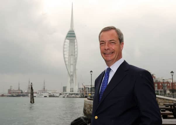 Nigel Farage, leader of Ukip pictured in Portsmouth