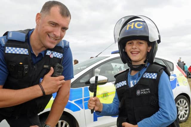 PCSO H Strawn with Riley Hughes from Hayling Island in full regalia. Picture: Ian Hargreaves  (160849-2)