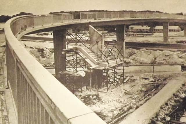 NEW ROAD The cycleway and footbridge under construction over the A27, Portcreek and the moat, linking Hilsea and Cosham in 1969