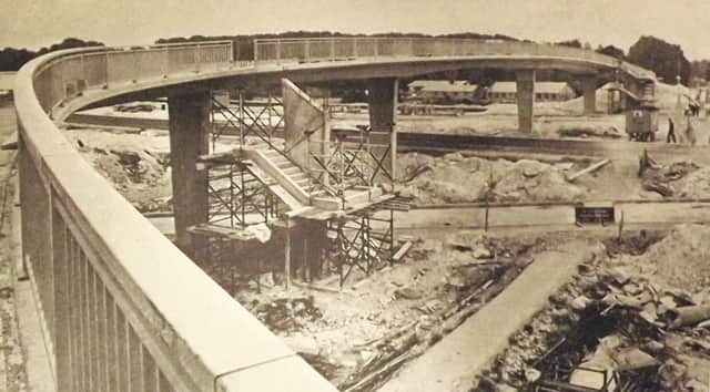 NEW ROAD The cycleway and footbridge under construction over the A27, Portcreek and the moat, linking Hilsea and Cosham in 1969
