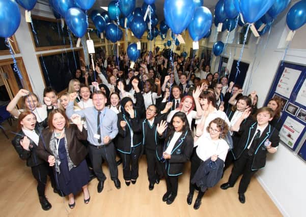 Pupils and teachers at Portsmouth Academy for Girls ready to release the balloons

Picture: Habibur Rahman (160912-33 )