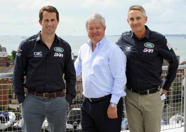 From left, Sir Ben Ainslie, Land Rover BAR Team Principle, Sir Keith Mills, LVACWS Director and Land Rover BAR Board Member with Martin Whitmarsh, Land Rover BAR CEO

Picture by:  Malcolm Wells (160627-0035)