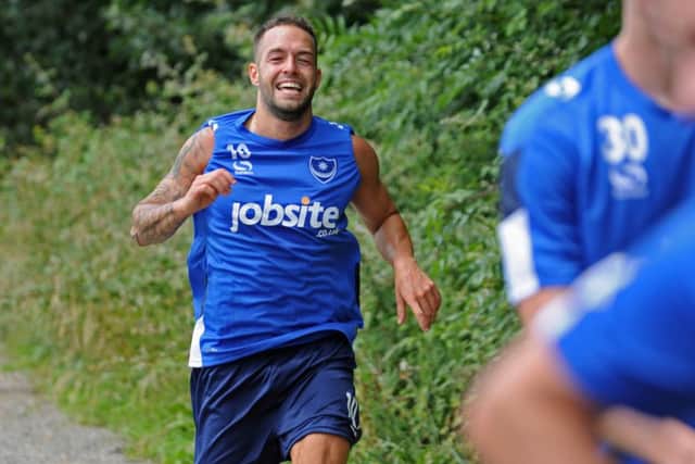 Milan Lalkovic completes a run on his first day as a Pompey player Picture: Ian Hargreaves