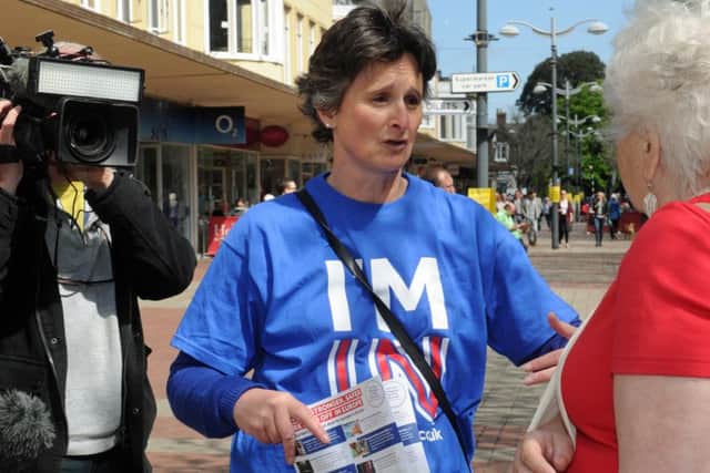 Flick Drummond campaigning to stay in the EU last month in Southsea Picture: Ian Hargreaves (160692-4)