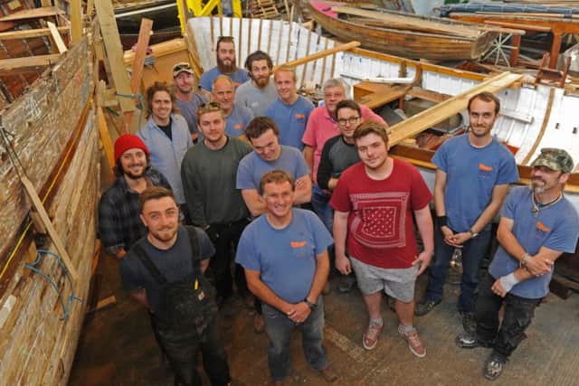 Traditional boat building students celebrate their graduation at the International Boat Building Academy at Portrsmouth Historic Dockyard.
Picture: Ian Hargreaves (160856-3)
