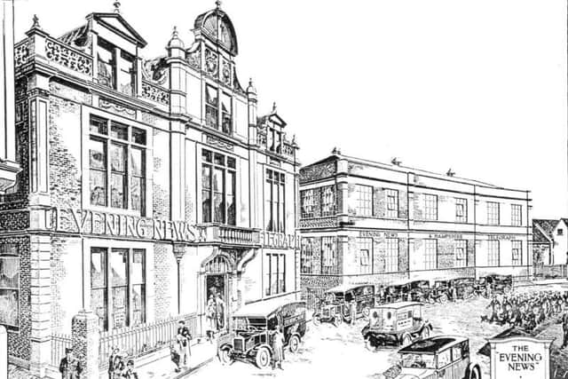 The Evening News office in Stanhope Road, Landport, Portsmouth, 1927