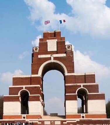 BREATHTAKING The magnificent memorial built at Thiepval on the Somme. It has the names of 72,246 missing British and South African names inscribed on its 16 brick piers.