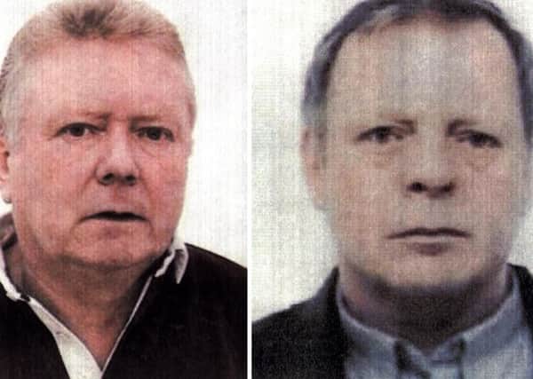 Metropolitan Police  photos of Kenneth Regan and William Horncy who have been named by Hampshire Police as prime suspects in the unsolved murder case of Michael Schallamach dating back more than 20 years.
