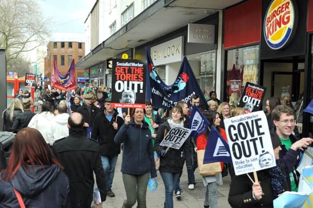 Teachers strike and march through Portsmouth city centre