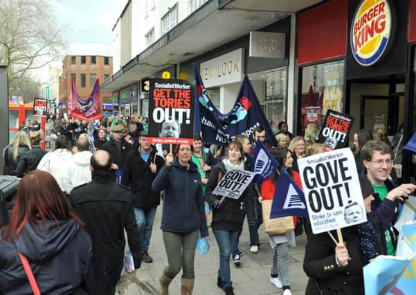 Teachers strike and march through Portsmouth city centre