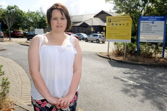 Isobel Wood from Gosport wants to warn people about the disabled parking situation at Gosport War Memorial, which she thinks is misleading Picture: Sarah Standing (160920-4927)