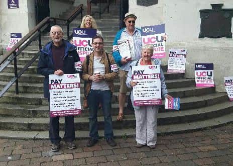 The striking University and College Union staff