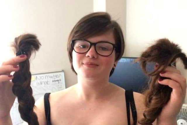 Hannah Browning after her haircut