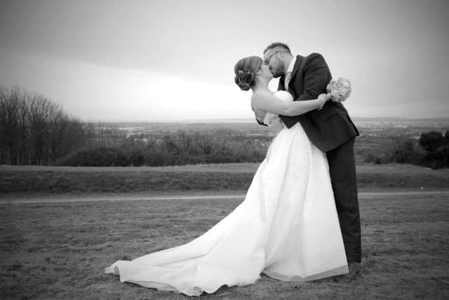 Coral and Simon married in Bath and had their reception at The Churchillian on Portsdown Hill. Picture: markrobbinsphotography.co.uk.
