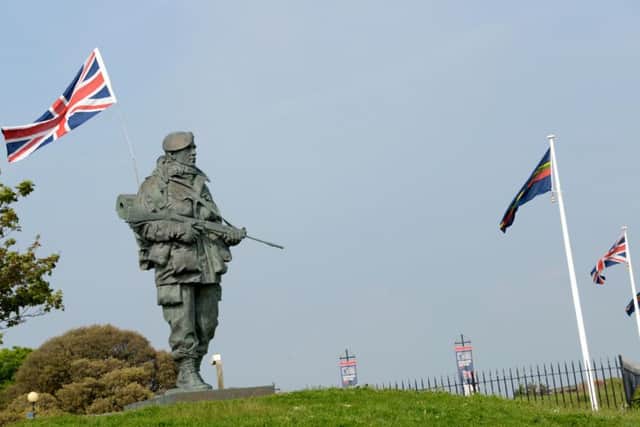 The Yomper statue outside the Royal Marines Museum at Eastney