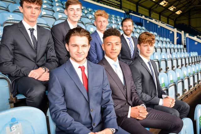 Top row, from left: Dan Smith, Matt Casey, Jack Collins and under-18 manager Mikey Harris. Front row, from left, Jack Chandler, Jordan Brooks and Matt Mayes Picture: Colin Farmery