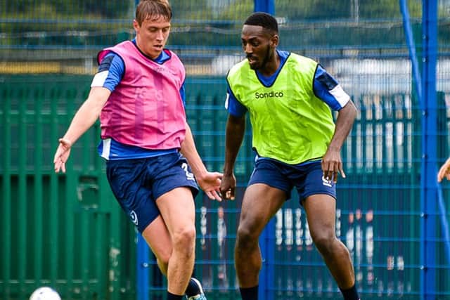 Tom Davies, left, in pre-season training with Blues triallist Roarie Deacon Picture: Colin Farmery