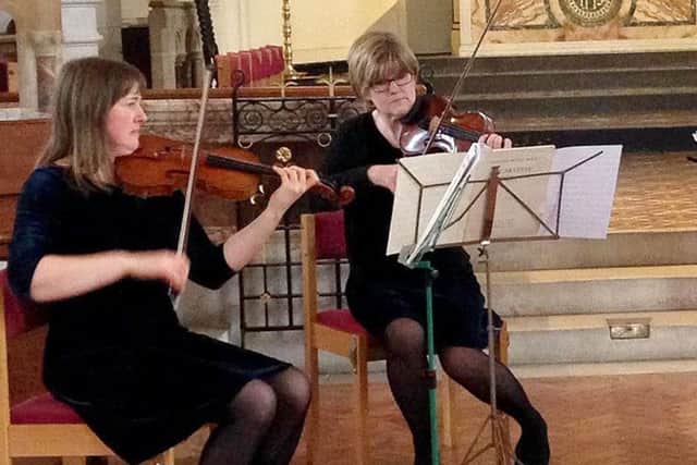 Members of The Dolce Quartet who accompanied the choral works