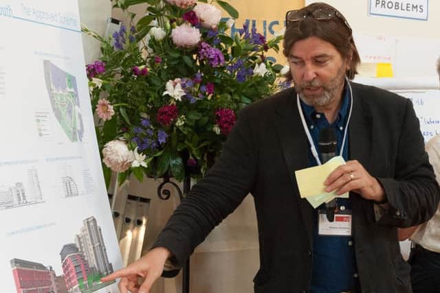 Charles Campion of JTP, architects and community planners, acting on behalf of Mannings Hotels Ltd, addresses the audience Picture: Keith Woodland (160915-009)