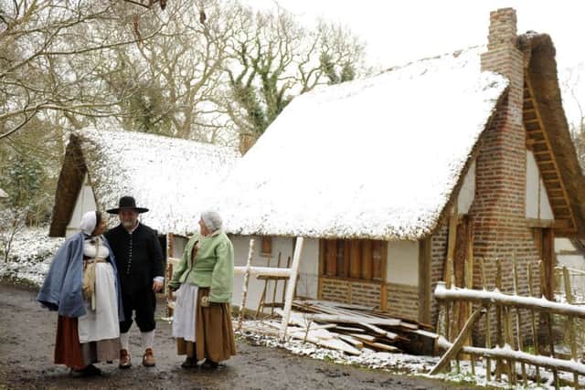 13694_17TH_CENTURY_13/3/13(l-r) Lorettana James, Roger Towner and Eve Hoskins.17th Century Village, Gosport. Picture: Allan Hutchings (13694-539) ENGPPP00120131103164756