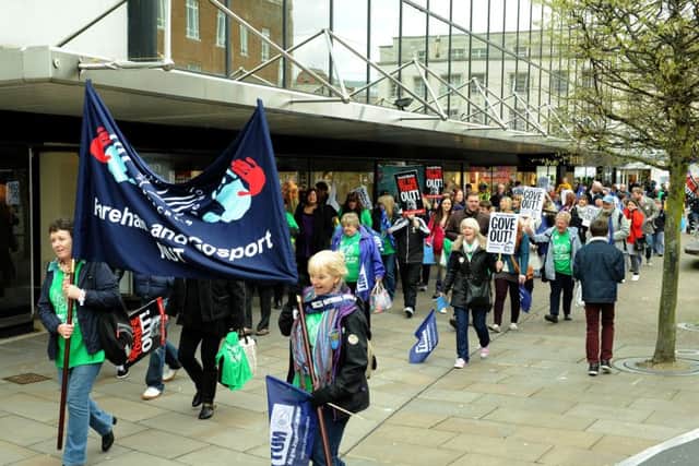 Teachers strike and march through Portsmouth city centre in 2014