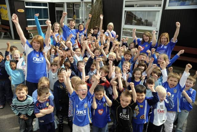 Blue Day fundraisers at Corpus Christi Primary School in Portsmouth in 2008