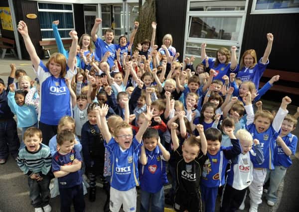 Blue Day fundraisers at Corpus Christi Primary School in Portsmouth in 2008