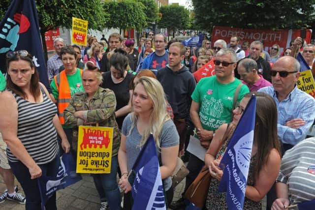 Members of the teaching -day strike against government policyPicture: Ian Hargreaves (160964-5)