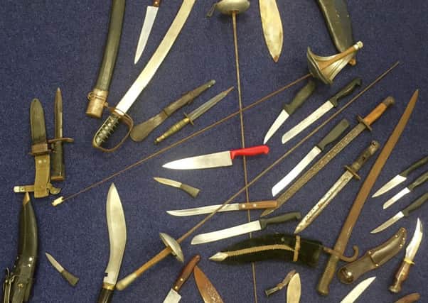Weapons handed in to police during the on-going knife amnesty in Portsmouth