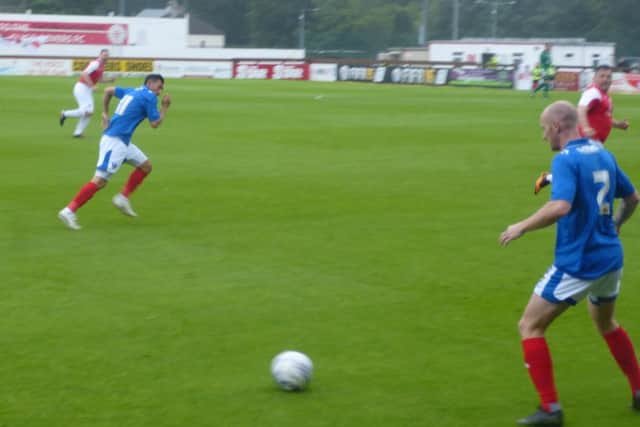 Pompey new-boy Drew Talbot in action against Sligo Rovers   Picture: Neil Allen