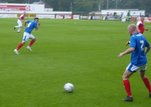Pompey new-boy Drew Talbot in action against Sligo Rovers   Picture: Neil Allen