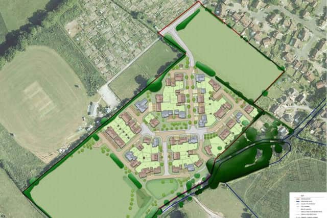 Where 66 new homes are planned west of Tangier Lane in Bishop's Waltham