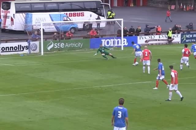 Gary Roberts tees up Pompey team-mate Conor Chaplin to score in last night's 3-3 draw against Sligo