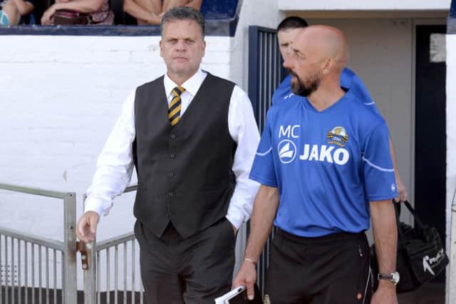 Gosport Borough boss Alex Pike, left     Picture: Paul Jacobs