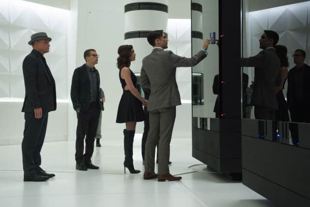 Woody Harrelson, Jesse Eisenburg, Lizzy Caplan and Henry Lloyd-Hughes. PA Photo/Jay Maidment/Entertainment One.