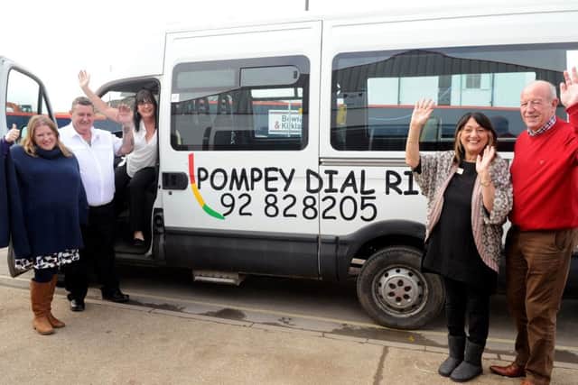 City leaders celebrating last year after creation of Pompey Dial Ride. It now faces closure due to lack of funding.
