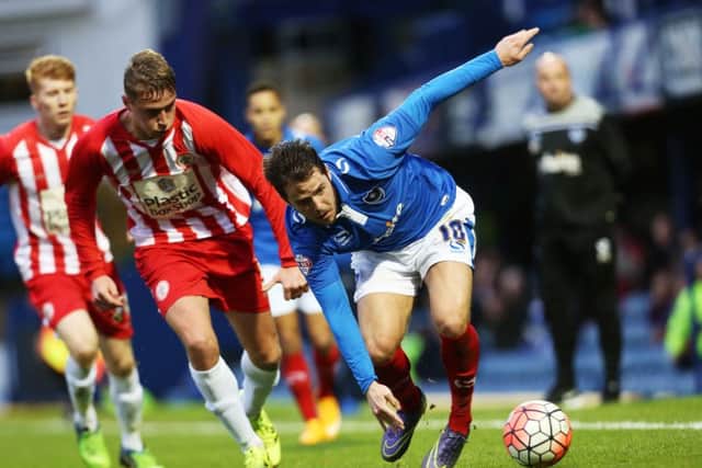 Former Accrington man Tom Davies, left, will be playing for Pompey this season  not against them   Picture: Joe Pepler