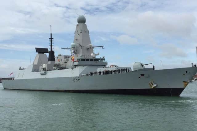 HMS Defender arrives back in Portsmouth today Picture: Loughlan Campbell
