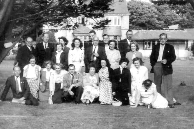 ACharringtons outing. Aldred Ware second on left in back row. Date unknown.