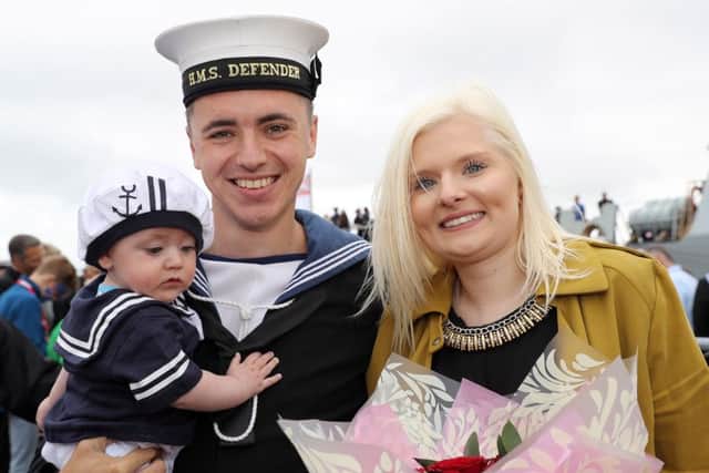 ET(WE) Rowan Chappell with nephew Rhys Chappell and girlfriend Keri Allen