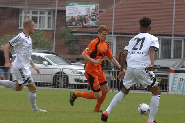 Gosport's Joe Oastler on the ball against Aldershot. Picture: Andy Fitzsimons