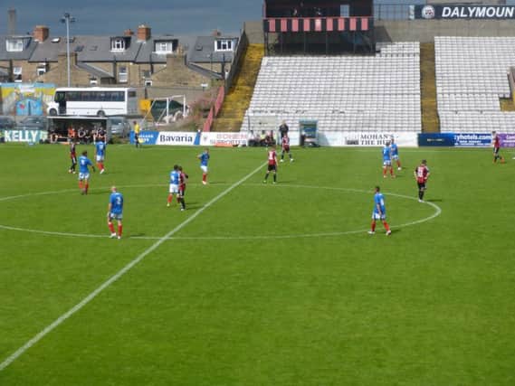 Pompey in action at Bohemians yesterday    Picture: Neil Allen